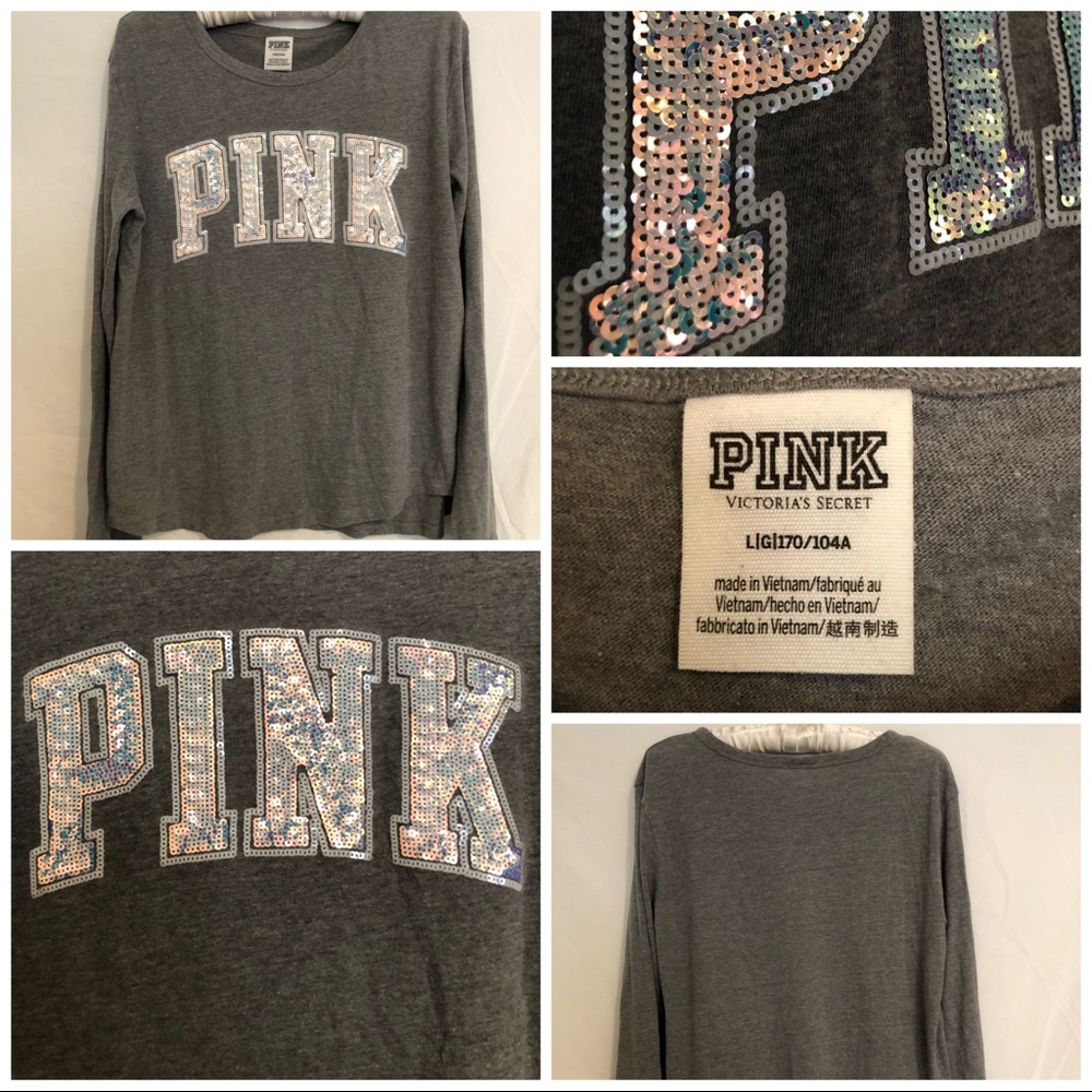 PINK cute tee with sequin design